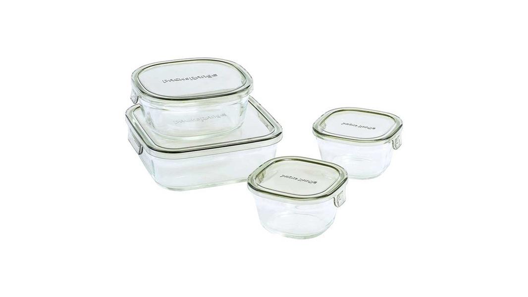 【570ポイント還元中】iwaki 耐熱ガラス 保存容器 角型 4点セット オリーブグリーン パック&レンジ PC-PRN4G41