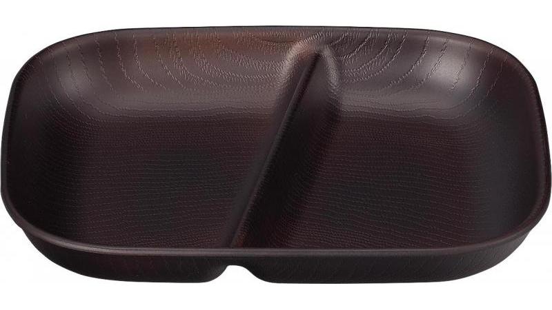 【297ポイント還元中】NH home 木目スクエアワンプレート(ダークブラウン)