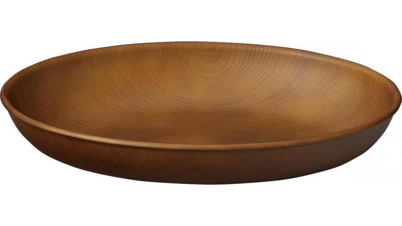 【363ポイント還元中】NH home 木目オーバルプレート(ブラウン)