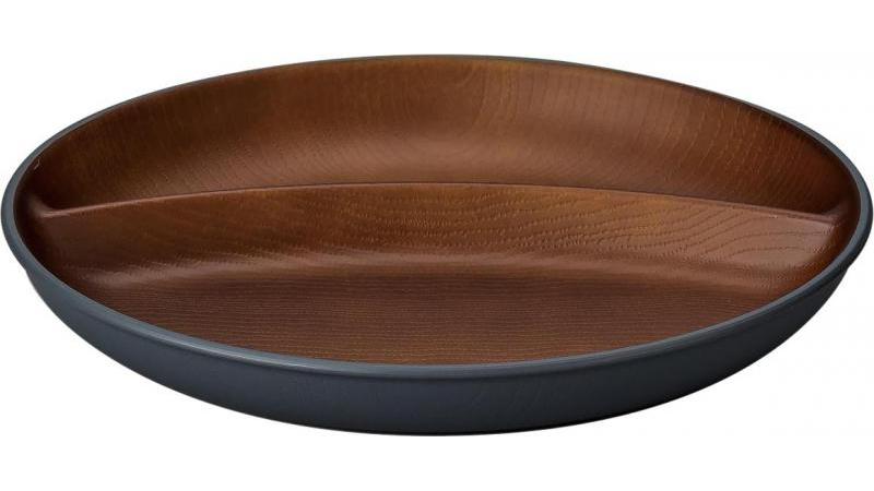 【462ポイント還元中】issoecco 木目ワンプレート(グレー)