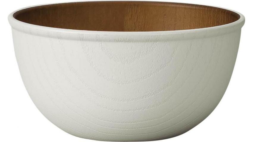 【330ポイント還元中】issoecco 木目ボウル L(ホワイト)