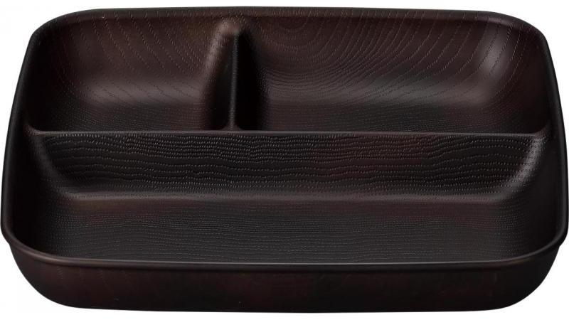 【528ポイント還元中】NH home 木目スクエアワンプレート(BIG)※ビッグサイズ※(ダークブラウン)