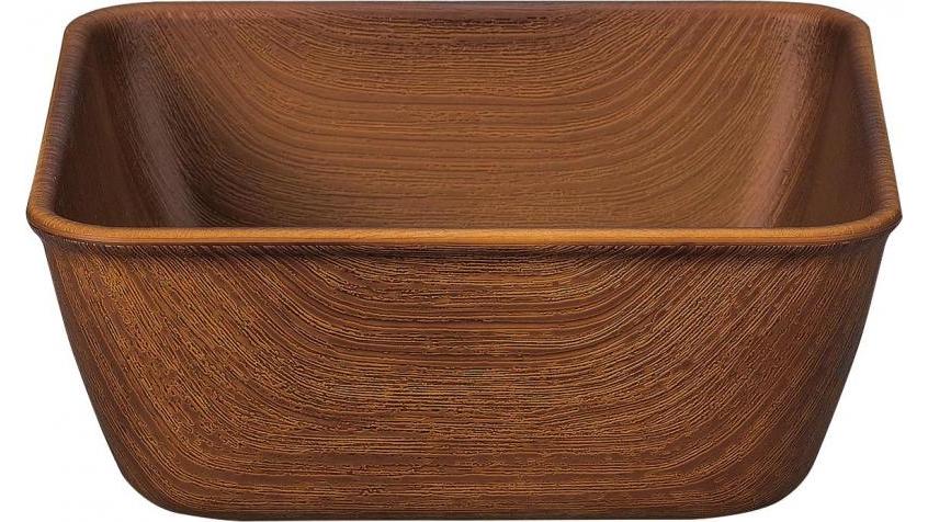 【231ポイント還元中】NH home 木目スクエアボウル M(ブラウン)