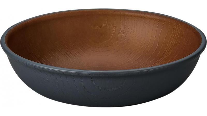 【231ポイント還元中】issoecco 木目ラウンドプレート S(グレー)