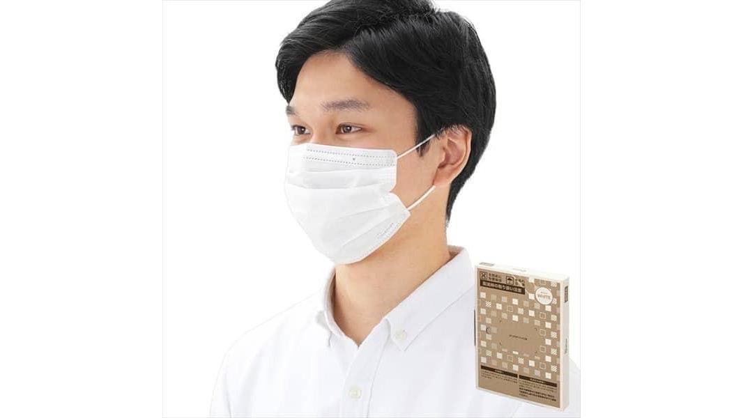 【261ポイント還元中】【60枚入】プリーツマスク ゆったり大きめサイズ APN-60LLW ホワイト