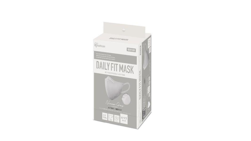 【381ポイント還元中】【30枚入】DAILY FIT MASK 立体 ふつうサイズ 30枚 RK-F30SXH ニュアンスグレー