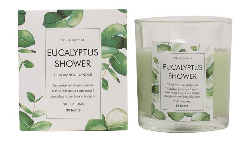 【561ポイント還元中】グラス入りキャンドル/ユーカリシャワー