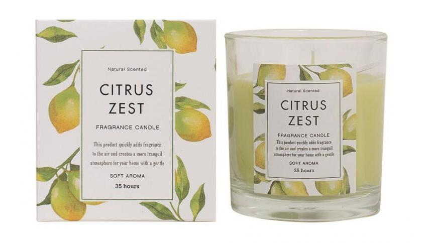 【561ポイント還元中】グラス入りキャンドル/シトラスゼスト